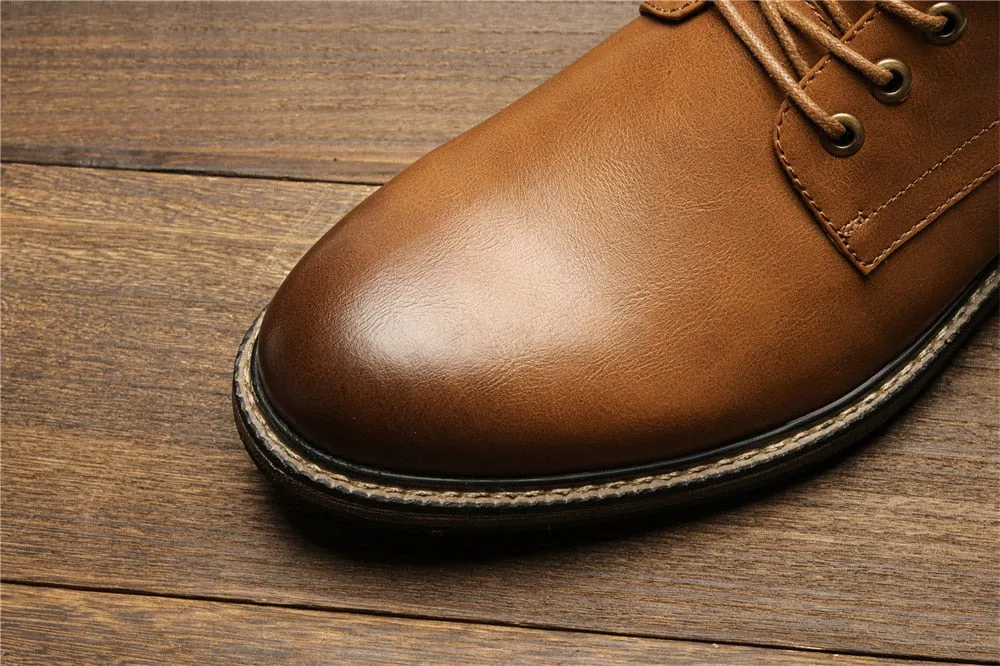 Yeknu Men Boots Fashion Brand Comfortable Boots Leather #Al657