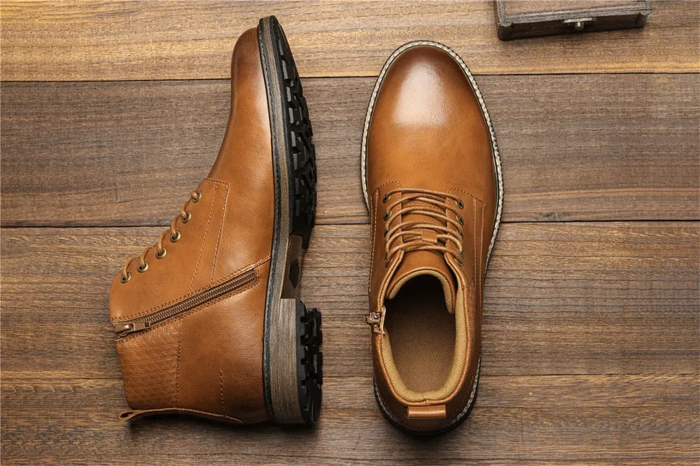 Yeknu Men Boots Fashion Brand Comfortable Boots Leather #Al657