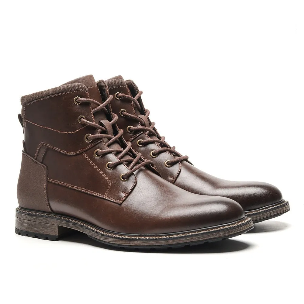 Yeknu Men Boots Fashion Brand Comfortable Boots Leather #Al657
