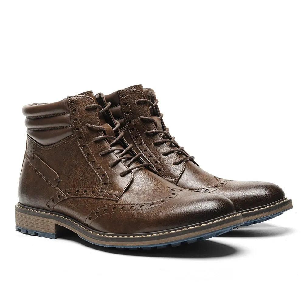 Yeknu Men Boots Fashion Brand Comfortable Boots Leather #Al657