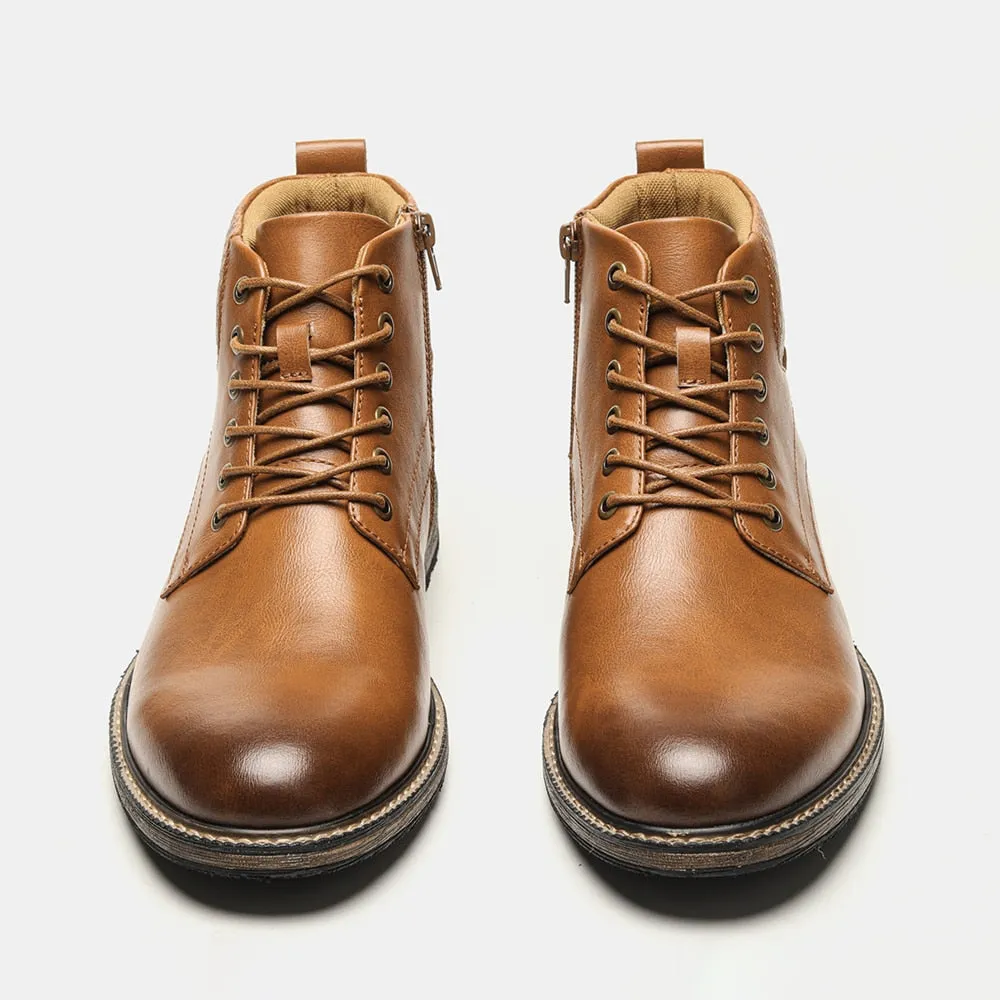 Yeknu Men Boots Fashion Brand Comfortable Boots Leather #Al657