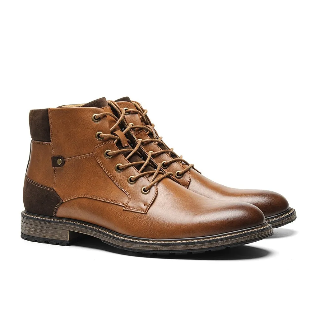 Yeknu Men Boots Fashion Brand Comfortable Boots Leather #Al657