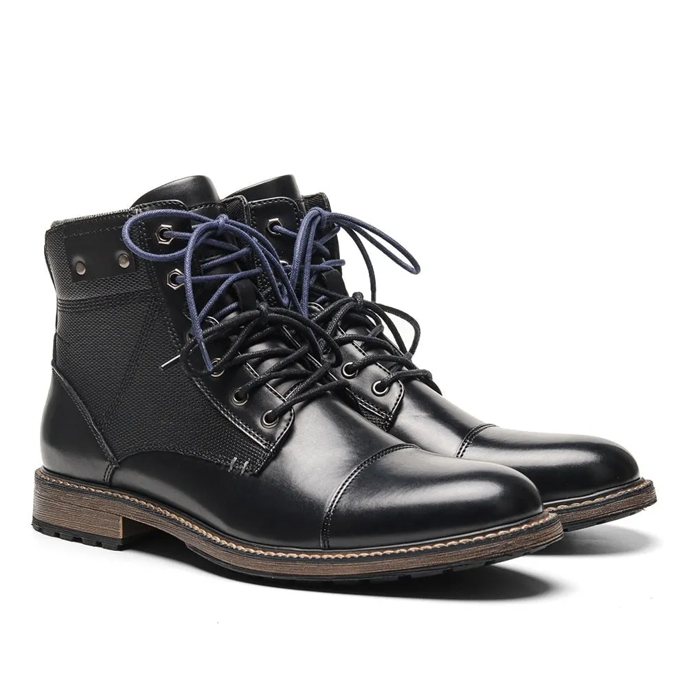 Yeknu Men Boots Fashion Brand Comfortable Boots Leather #Al657