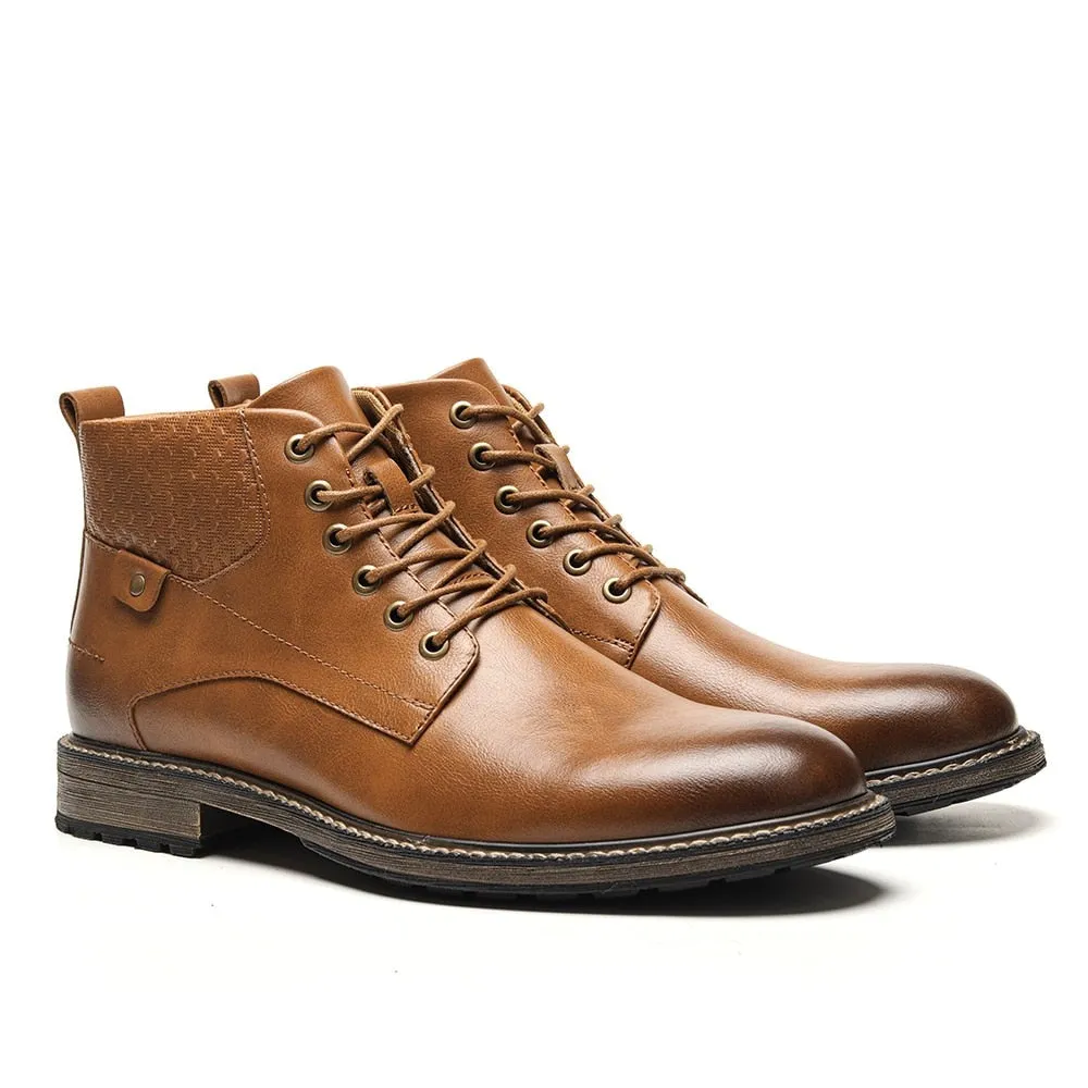 Yeknu Men Boots Fashion Brand Comfortable Boots Leather #Al657