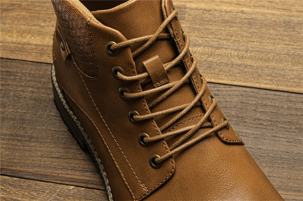 Yeknu Men Boots Fashion Brand Comfortable Boots Leather #Al657
