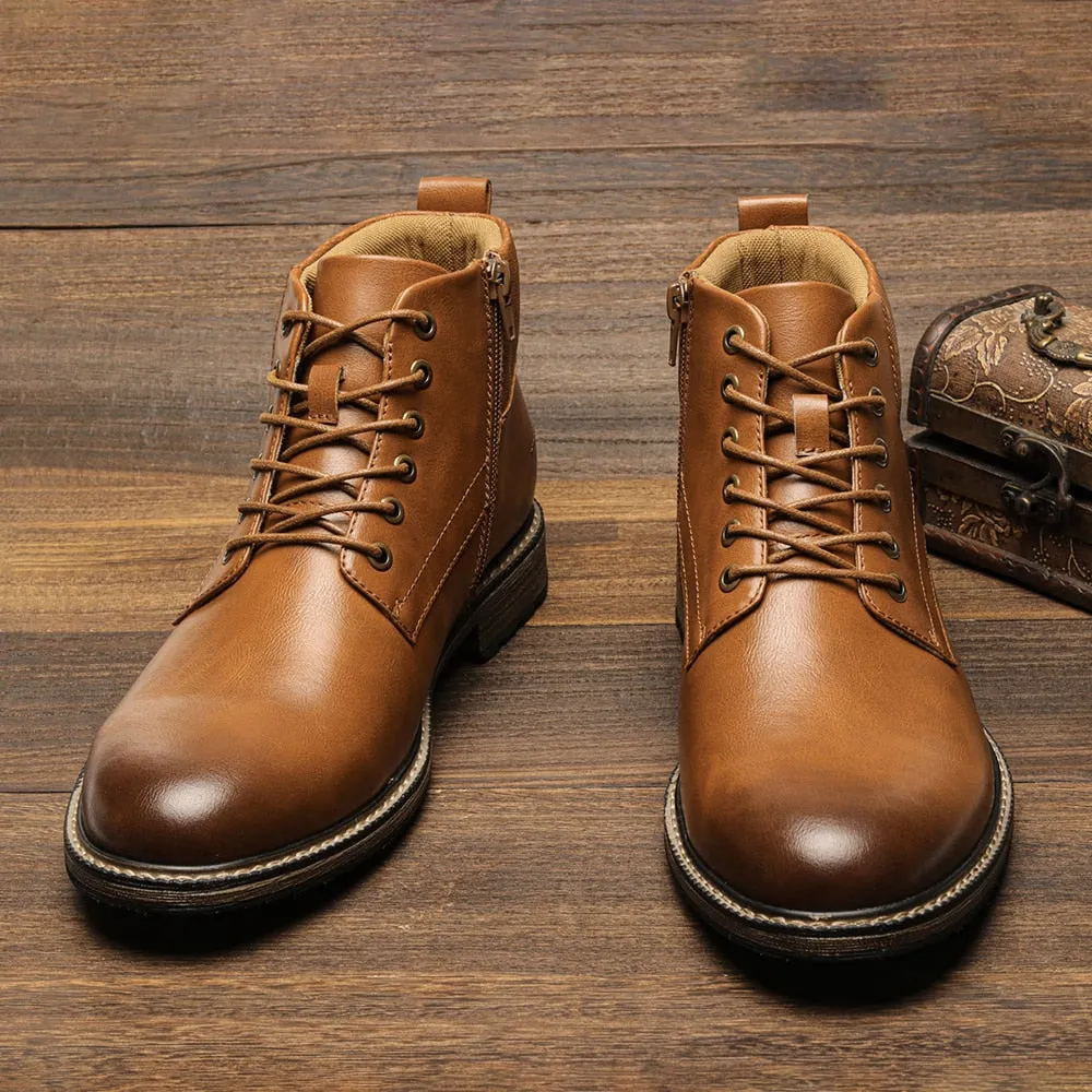 Yeknu Men Boots Fashion Brand Comfortable Boots Leather #Al657
