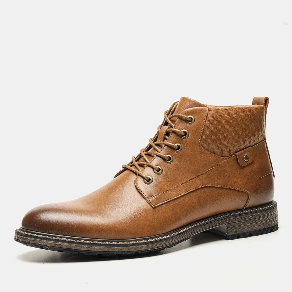 Yeknu Men Boots Fashion Brand Comfortable Boots Leather #Al657