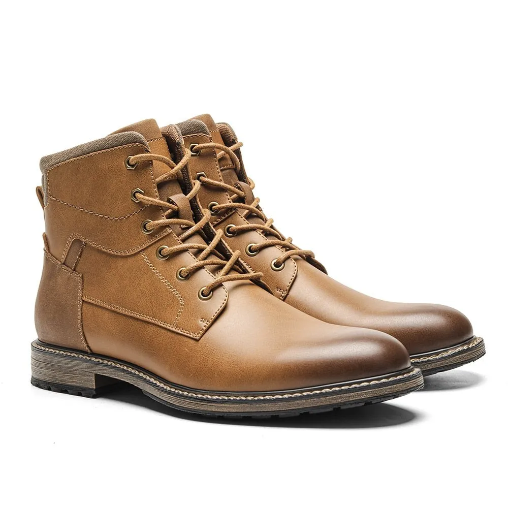 Yeknu Men Boots Fashion Brand Comfortable Boots Leather #Al657